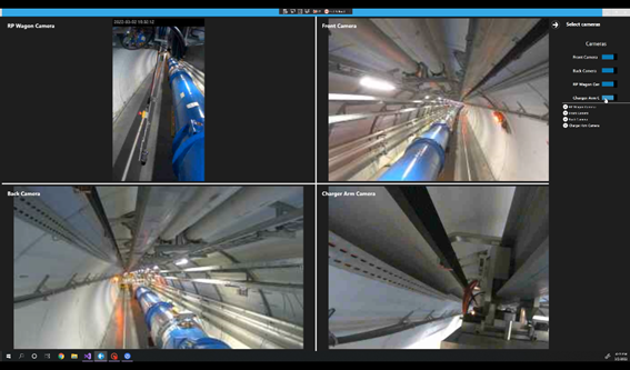 Examples of some of the camera views available to the operator