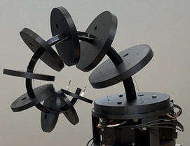 The rigid-disk robot in its curled state.