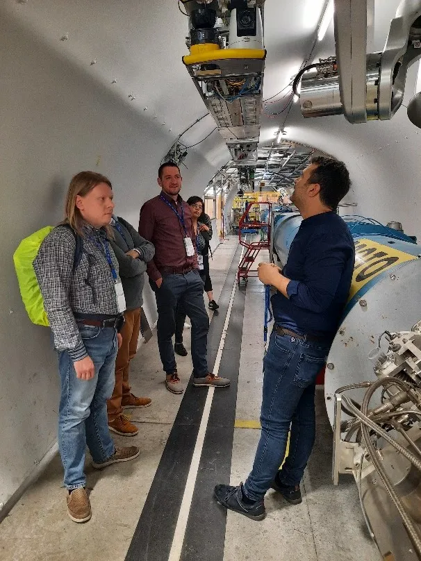 Figure 2: Seeing CERN commercial robots (left) and the TIM robot in the LHC mock-up (right)